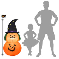 Tangkula 5 Ft Halloween Inflatable Pumpkin with Witch Hat