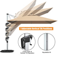 Tangkula 10 Ft Offset Patio Umbrella with Base Included