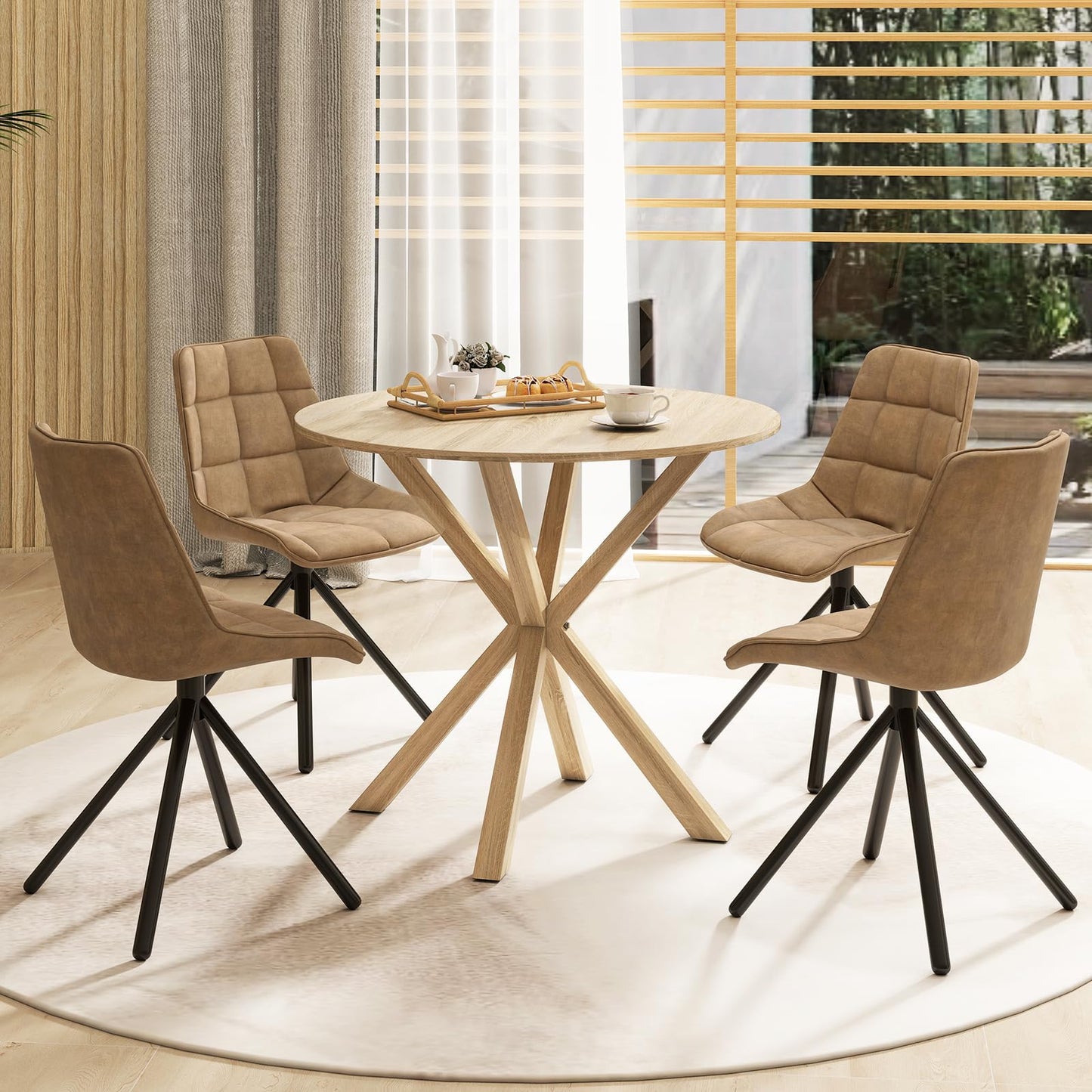 Tangkula 36" Round Dining Table for Home