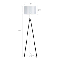 Tangkula 60.5" Metal Tripod Floor Lamp, Contemporary Minimalist Standing Floor Light with Iron Legs