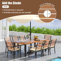 Tangkula 9 Pieces Patio Dining Set with Soft Cushions and 1.9” Umbrella Hole