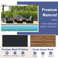 Tangkula 5 Pieces Wicker Patio Furniture Set