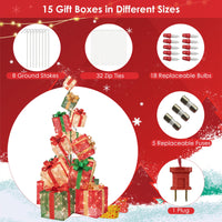 Tangkula 5.6 FT Lighted Gift Box Tower