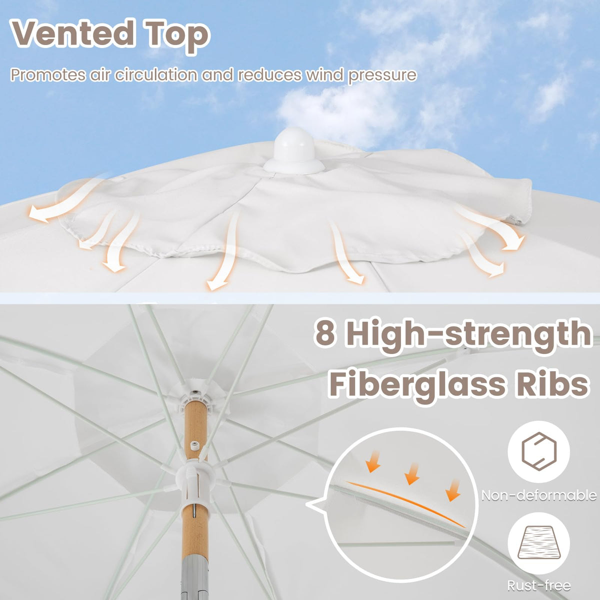 Tangkula 6 FT Patio Umbrella with Fringe for Garden