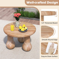 Table d'appoint ronde d'extérieur Tangkula avec plateau épaissi et pieds en colonne