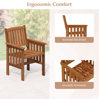 Tangkula Chaises de Salle à Manger en Bois pour Patio, Lot de 2/4