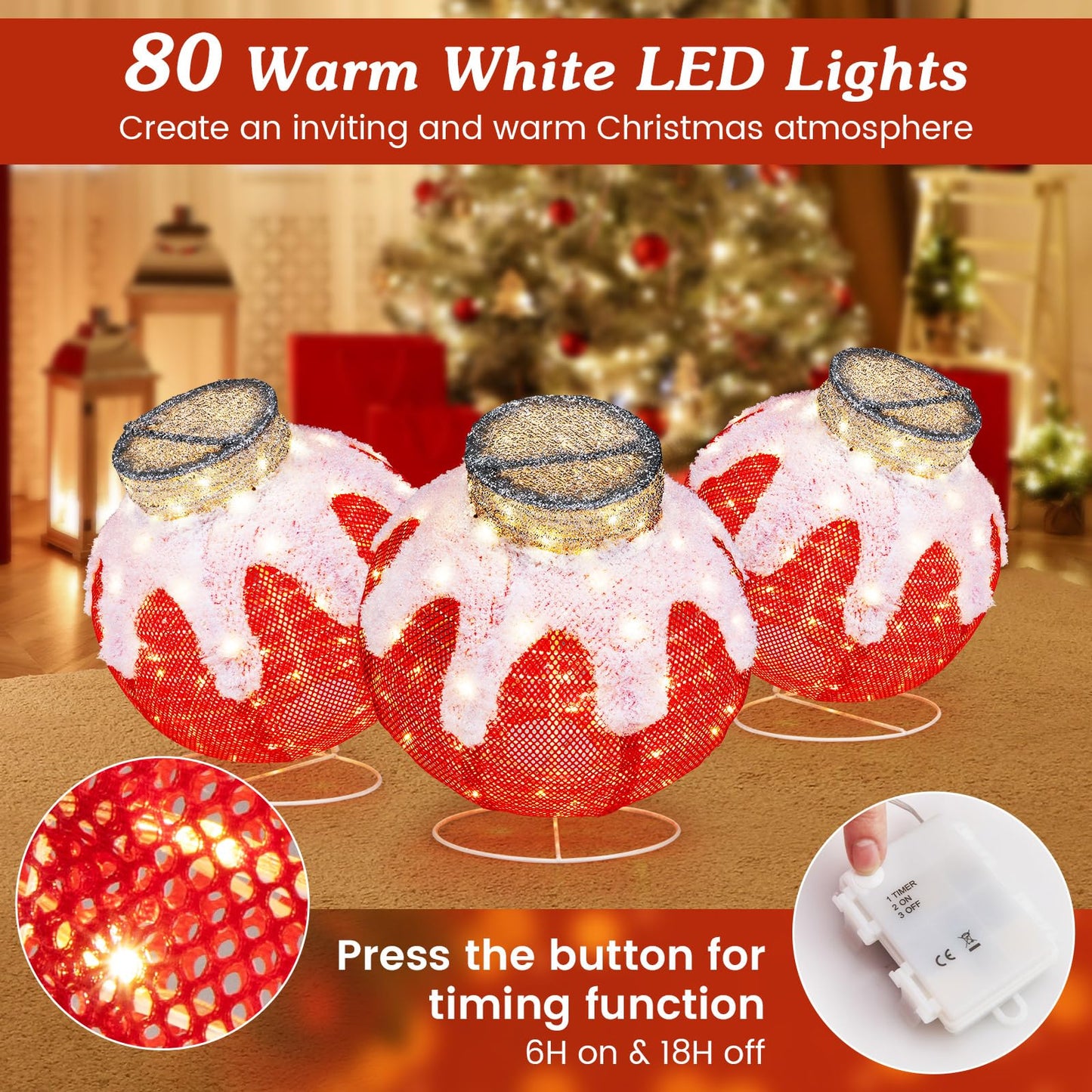 Tangkula Christmas Lighted Lantern
