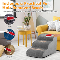 Tangkula Foam Dog Stairs for High Beds, Extra Wide & Deep Pet Ramp