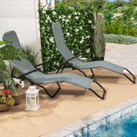 Tangkula Outdoor Chaise Lounge Chair Set of 2,Zero Gravity Folding Stackable