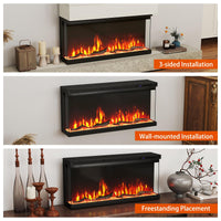 Tangkula 36/40/50/60 Inches 3-Sided Electric Fireplace Insert