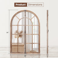 Tangkula 24" x 34" Arched Window Mirror, Farmhouse Decorative Arch Mirror