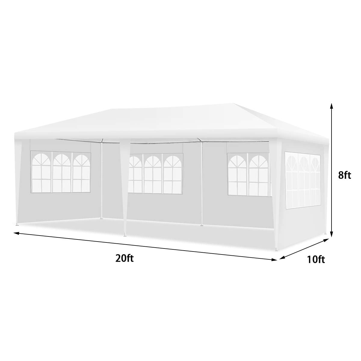 Tangkula Outdoor 10 x 20 Feet Canopy Tent, Party Wedding Tent with Removable Walls, Portable Canopy Shelter Gazebo Pavilion for Event