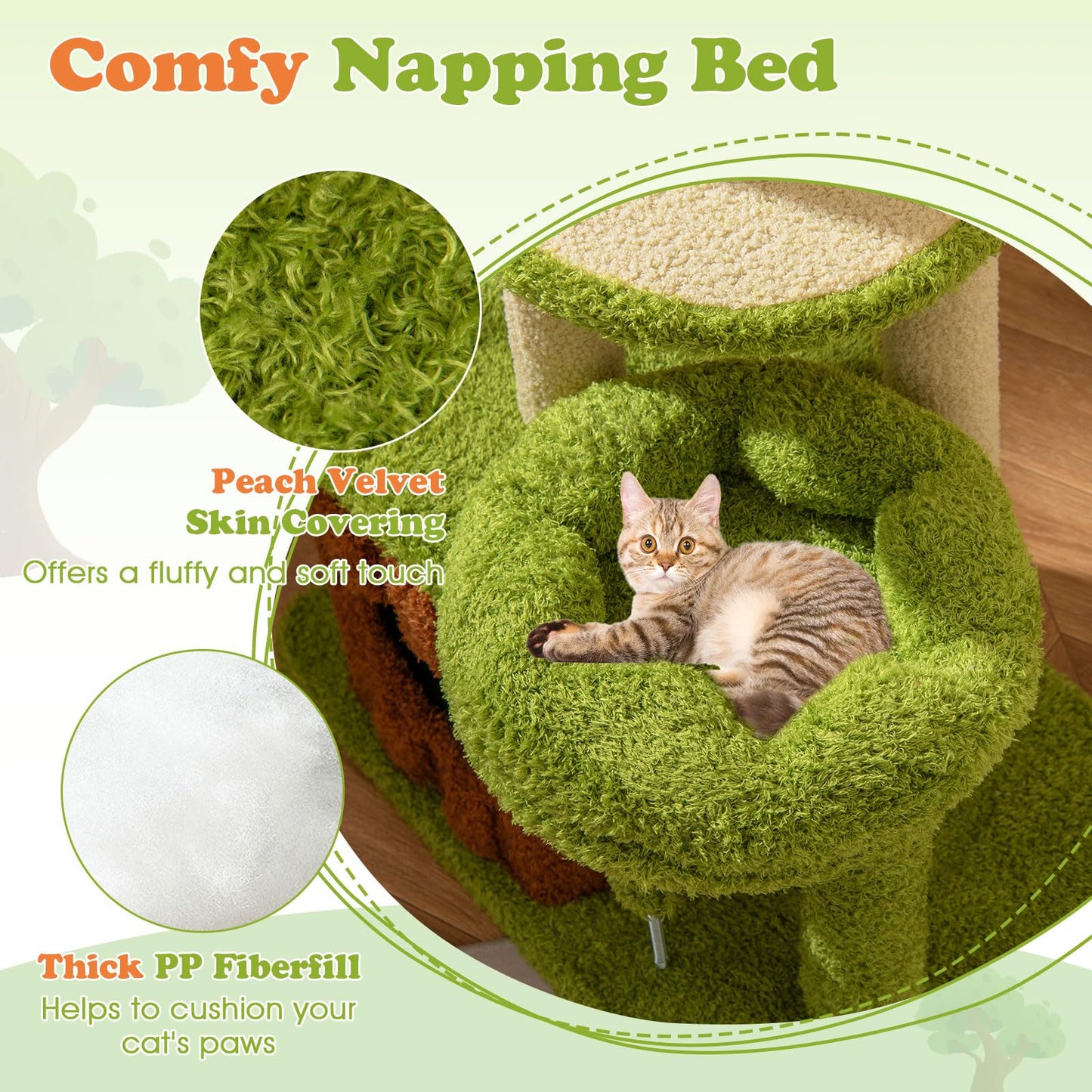 Tangkula 40 Inch Multi-Level Aesthetic Cat Tower with Sisal Scratching Posts