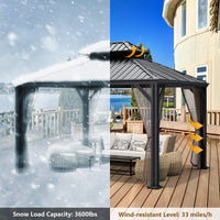 Tangkula 2-Tier Outdoor Gazebo w/Double Vented Roof & Central Hook