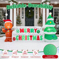 Tangkula 9.5 FT Lighted Inflatable Merry Christmas Sign Outdoor Decoration
