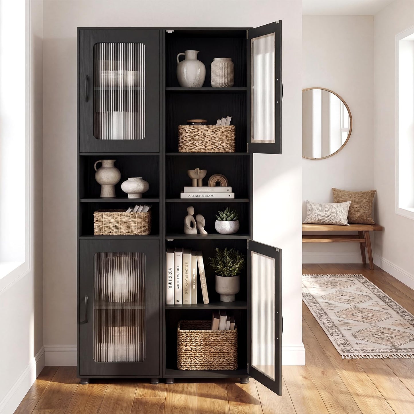 Tangkula 67” Tall Bathroom Cabinet, Slim Floor Storage Cabinet