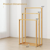 Tangkula Freestanding Towel Rack with 3 Hanging Crossbars