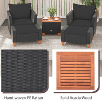 Tangkula 5 Pieces Patio Furniture Set with Coffee Table