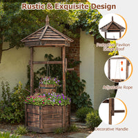 Jardinière puits à souhaits en bois style ancien Tangkula pour l'extérieur