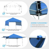 Tangkula 10x17FT Pop Up Canopy Tent, Portable Outdoor Tent w/ Adjustable Dual Awnings