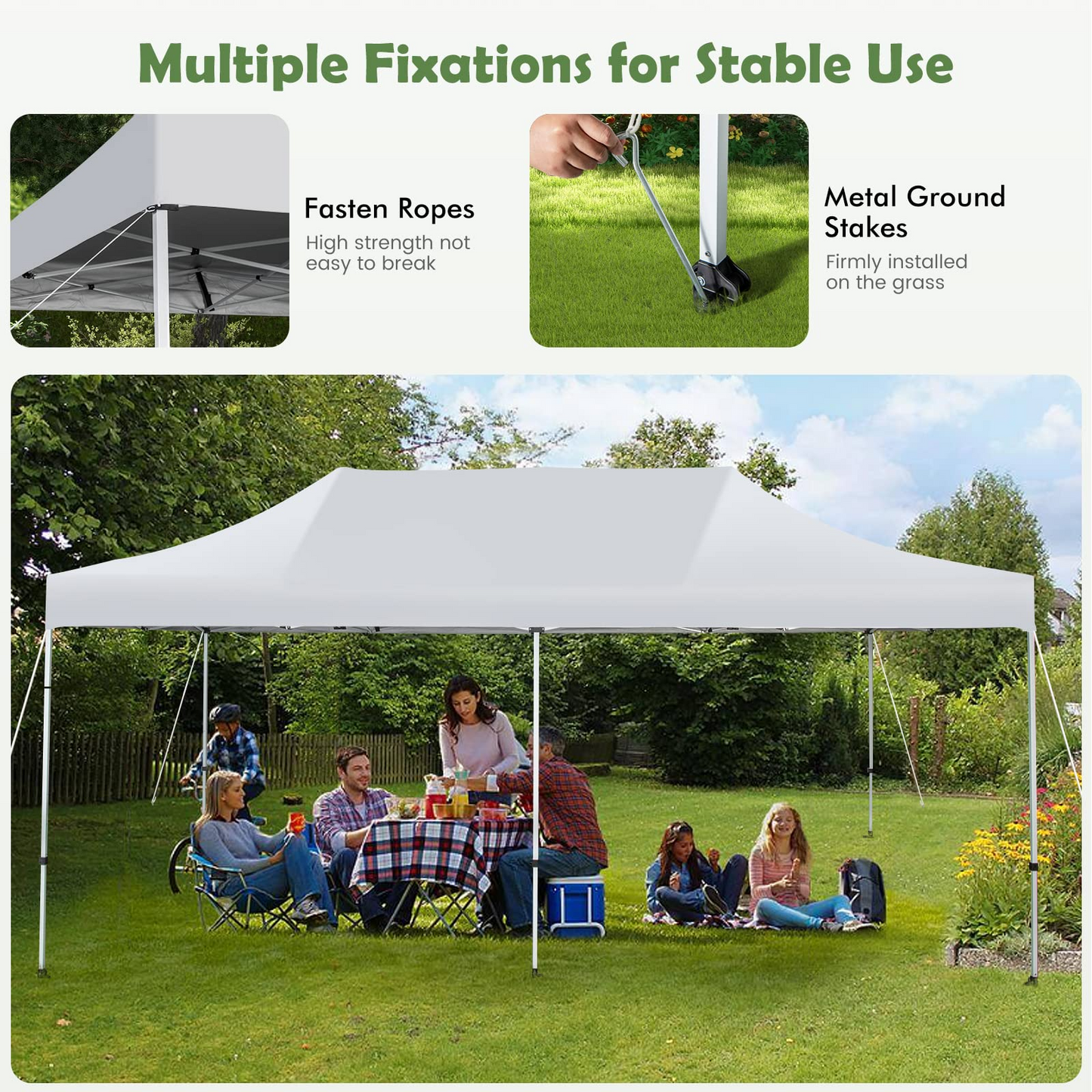 Tangkula 10 x 20Ft Pop-Up Canopy Tent, UPF 50+ Easy Setup Instant Canopy Tent with Wheeled Carrying Bag