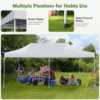 Tangkula 10 x 20Ft Pop-Up Canopy Tent, UPF 50+ Easy Setup Instant Canopy Tent with Wheeled Carrying Bag