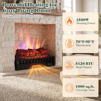 Tangkula 30" Infrared Quartz Electric Fireplace with Remote for Living Room