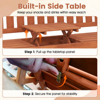 Tangkula 59" Wood Outdoor Bench with Pull