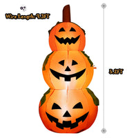 Tangkula 5.2 Ft Halloween Inflatable 3 Pumpkin Stack