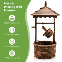 Fontaine en cascade en bois de style ancien Tangkula pour l'extérieur avec pompe à seau (22,5" x 22,5" x 48,5")
