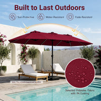 Tangkula Patio Umbrella with Solar Lights | Multi-Colored LED Lights