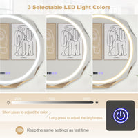 Miroir de salle de bain LED anti-buée Tangkula