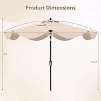 Tangkula 9Ft Patio Umbrella, Outdoor Umbrella with Crank Handle, Push Button Tilt, 2-Tier Beach Umbrella with Sun-Protective Canopy