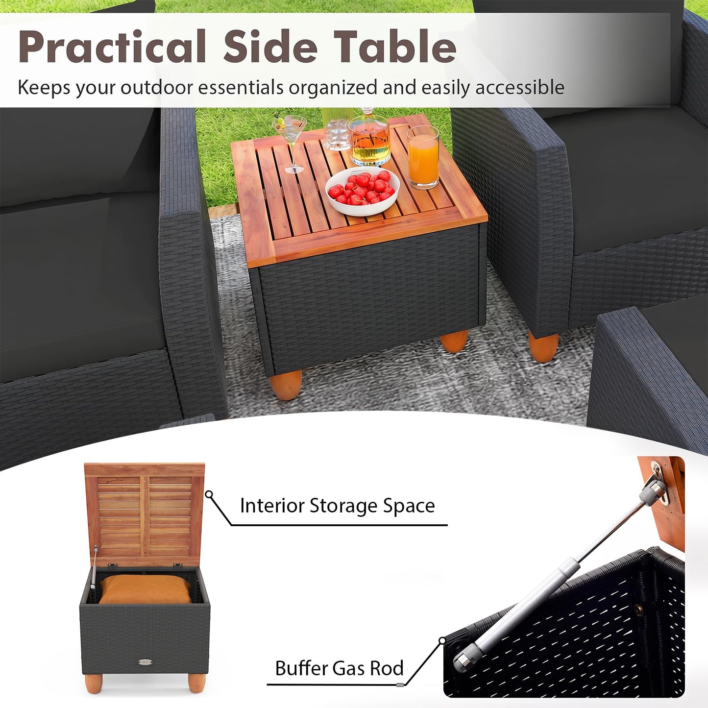 Tangkula 7 Pieces Patio Furniture Set with Loveseat