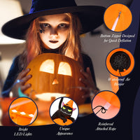7.5 FT Halloween Inflatable Pumpkin Combo W/Witch Black Cat