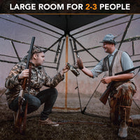 Tangkula 2-3 Person Hunting Blind, 360 Degree See Through Ground Blind with 4 Silent Slide Windows