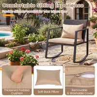 Tangkula 3-Piece Outdoor Rocking Chair Set for Garden Balcony Backyard