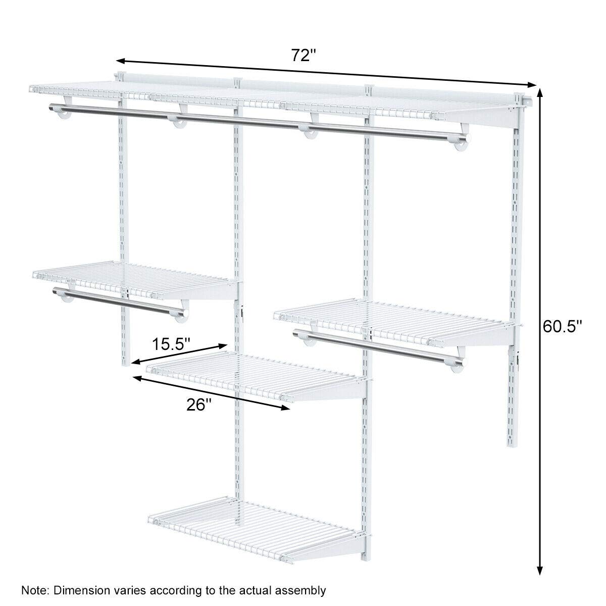 4 to 6 FT Custom Closet System - Tangkula