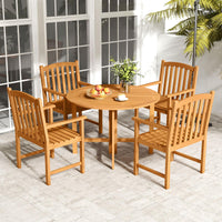 Fauteuils Tangkula en acacia à lattes pour terrasse avec dossier incliné, très résistants