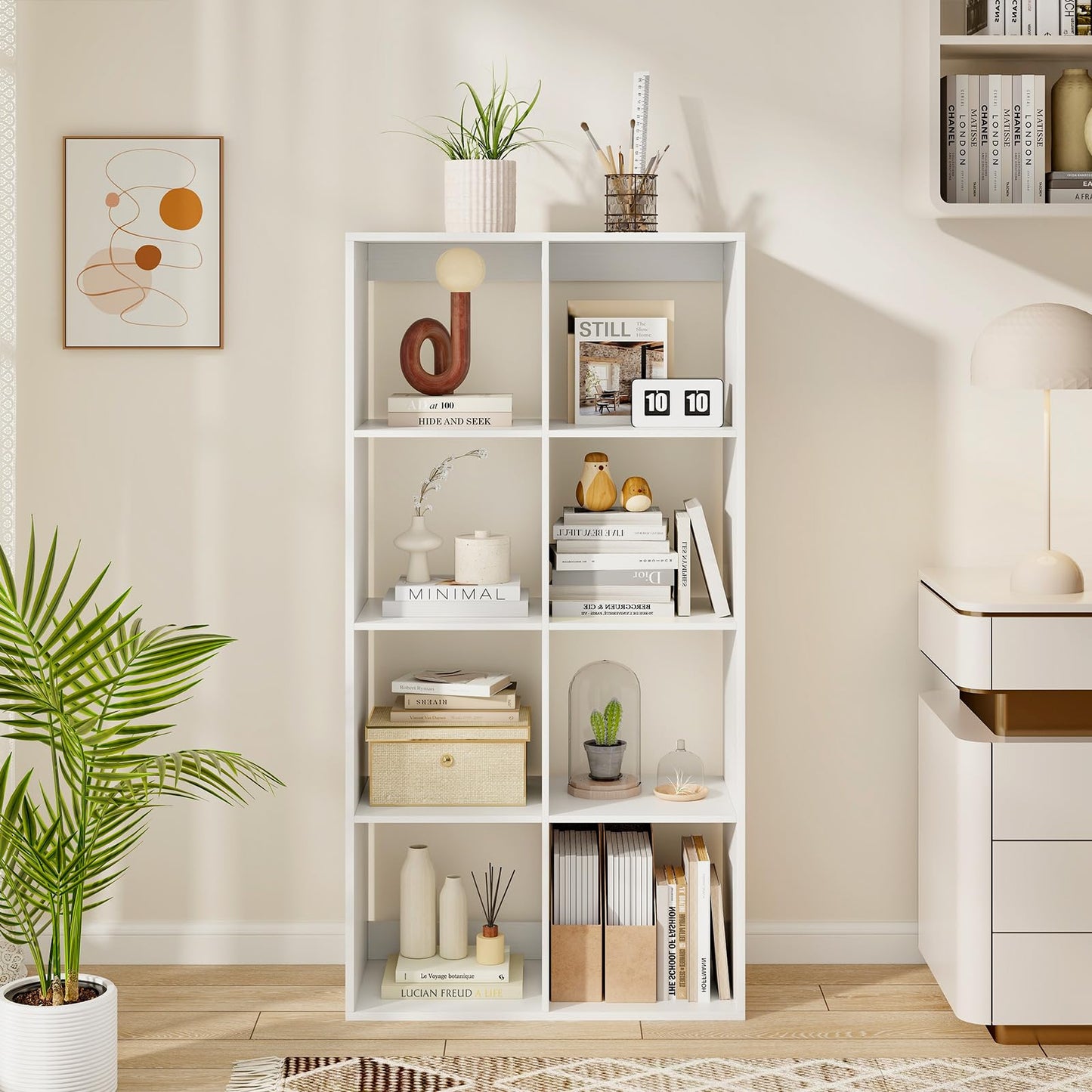 Tangkula Cube Bookcase Freestanding Cube Storage Organizer with Anti Toppling Kits