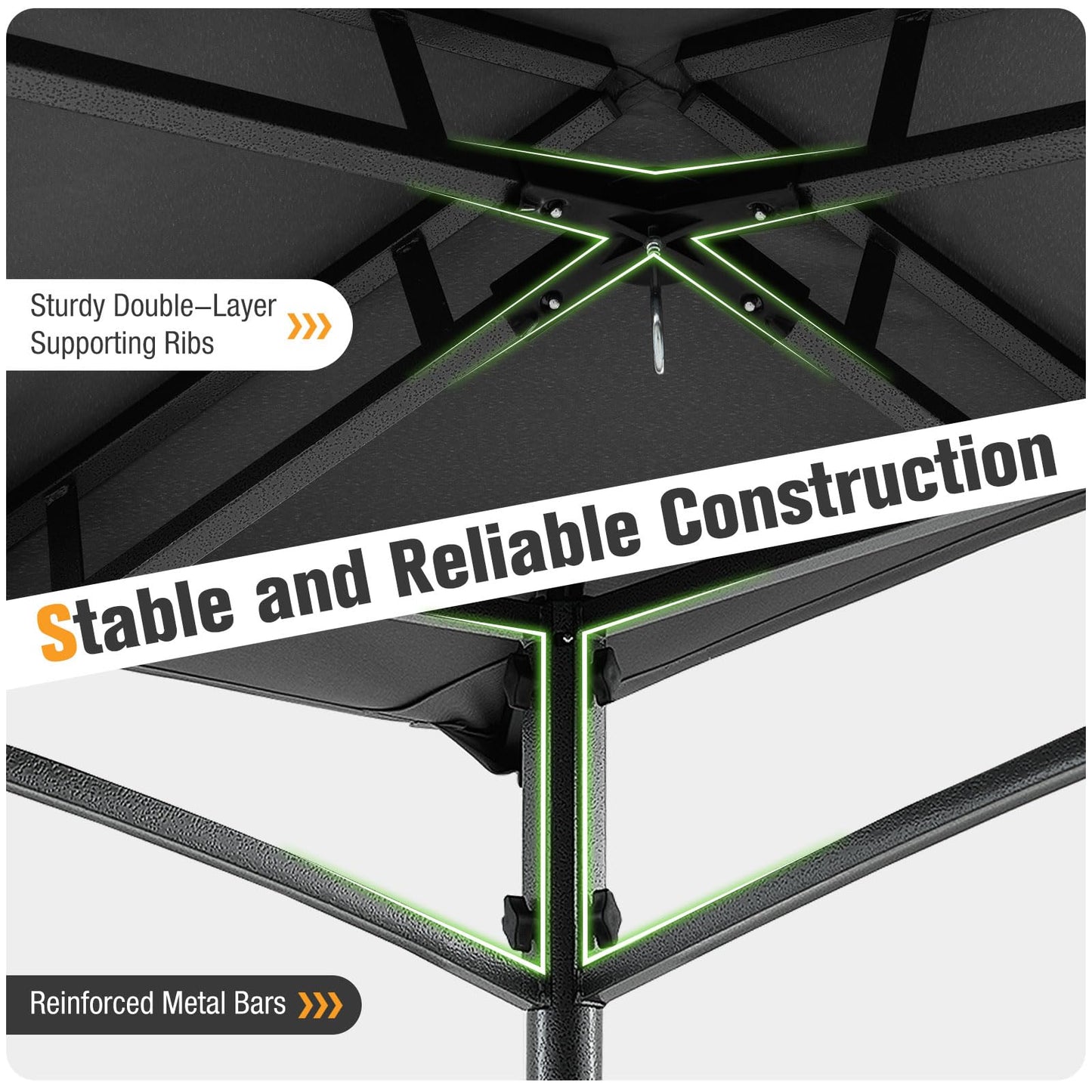 Tangkula 2 Tier Barbecue Gazebo with 2 Shelves