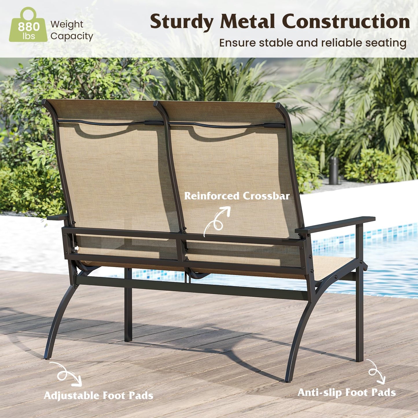 Chaise de banc Adirondack d'extérieur Tangkula pour terrasse