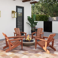 Tangkula Adirondack Chair | Solid Wood Garden Chair with High Backrest (1/2/4)