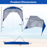 Tangkula 6.5 FT 2-In-1 Beach Umbrella with Shade for Sand | Beach Tent