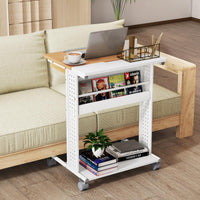 Tangkula Rolling Computer Desk Cart with Tilting Tabletop for Living Room Bedroom