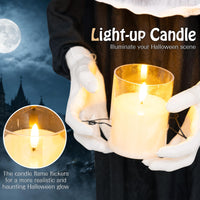 Tangkula 5.3 FT Animated Halloween Standing Nun Holding Candle Decoration