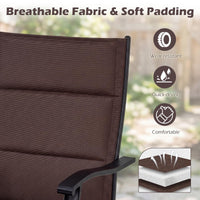 Tangkula 4 Swivel Chairs and 37" Square Patio Table with Umbrella Hole