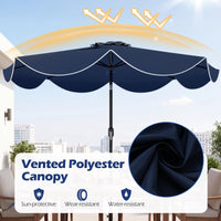 Tangkula 9 FT Solar Patio Umbrella with 24 LED Lights