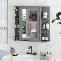 Tangkula Bathroom Medicine Cabinet with Mirror with Mirror, Wall Mounted Bathroom Storage Cabinet