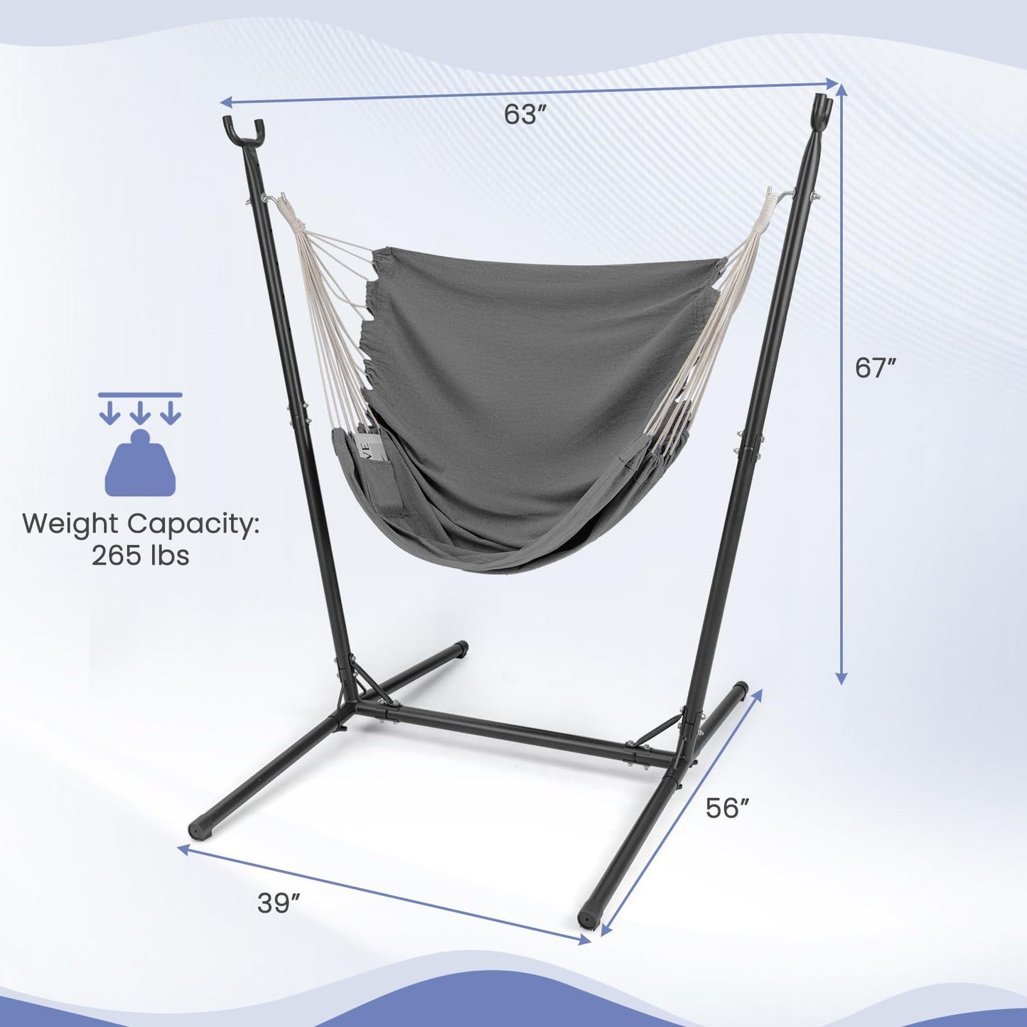 Tangkula Adjustable Hammock Chair with Stand